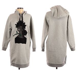 DONORATICO Queen Corpse Bride Black Rose Hooded Sweatshirt Dress M